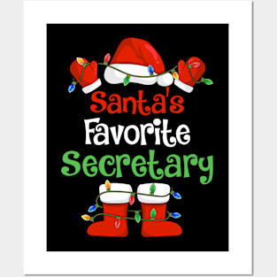 Santa's Favorite Secretary Funny Christmas Pajamas Posters and Art